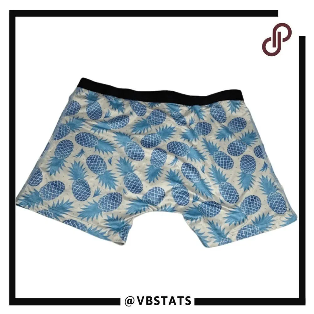 Warriors & Scholars Men's Pineapple Trunk Boxer‎ Briefs Blue Size 3XL